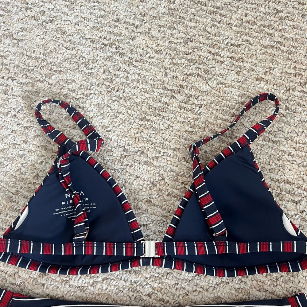 RVCA Striped Red and Black Bikini Set - Picture 6 of 6